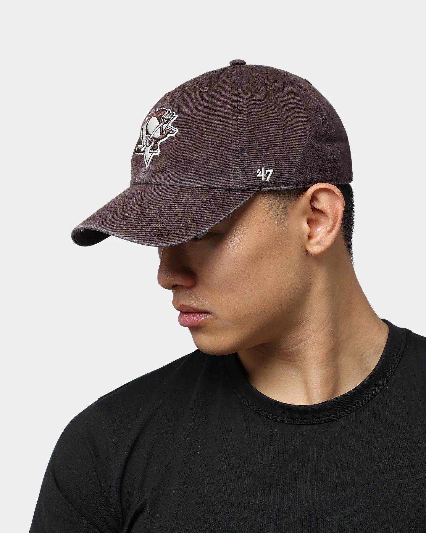 47 Brand Pittsburgh Penguins Clean Up Strapback Brown