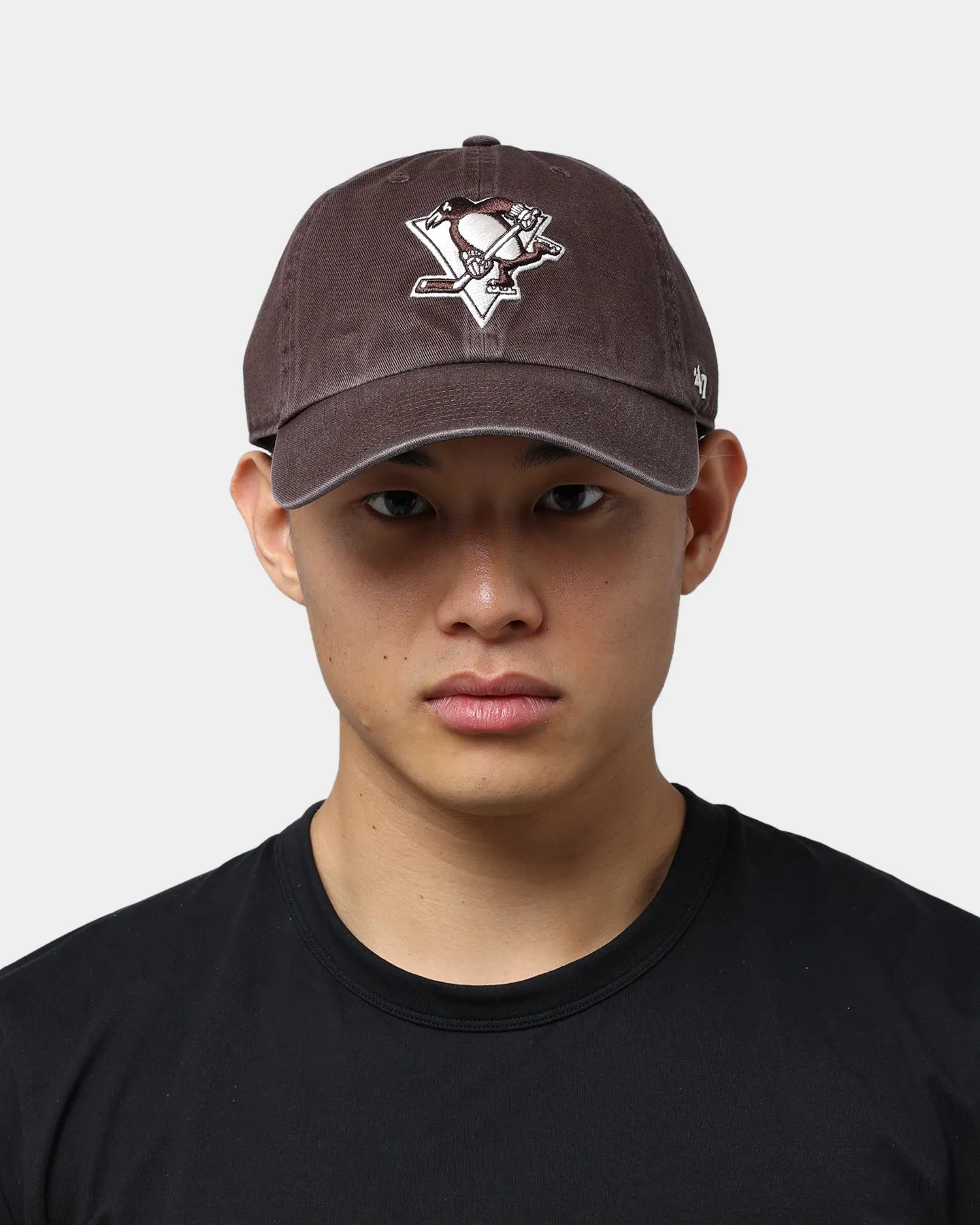 47 Brand Pittsburgh Penguins Clean Up Strapback Brown