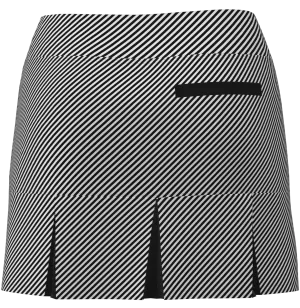 AB SPORT Women's Cross Stripe Print Back Pleat Golf Skirt - BLCSBL