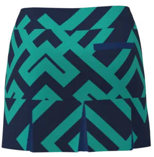 AB SPORT Women's Geo Print Back Pleat Golf Skirt-GTNL