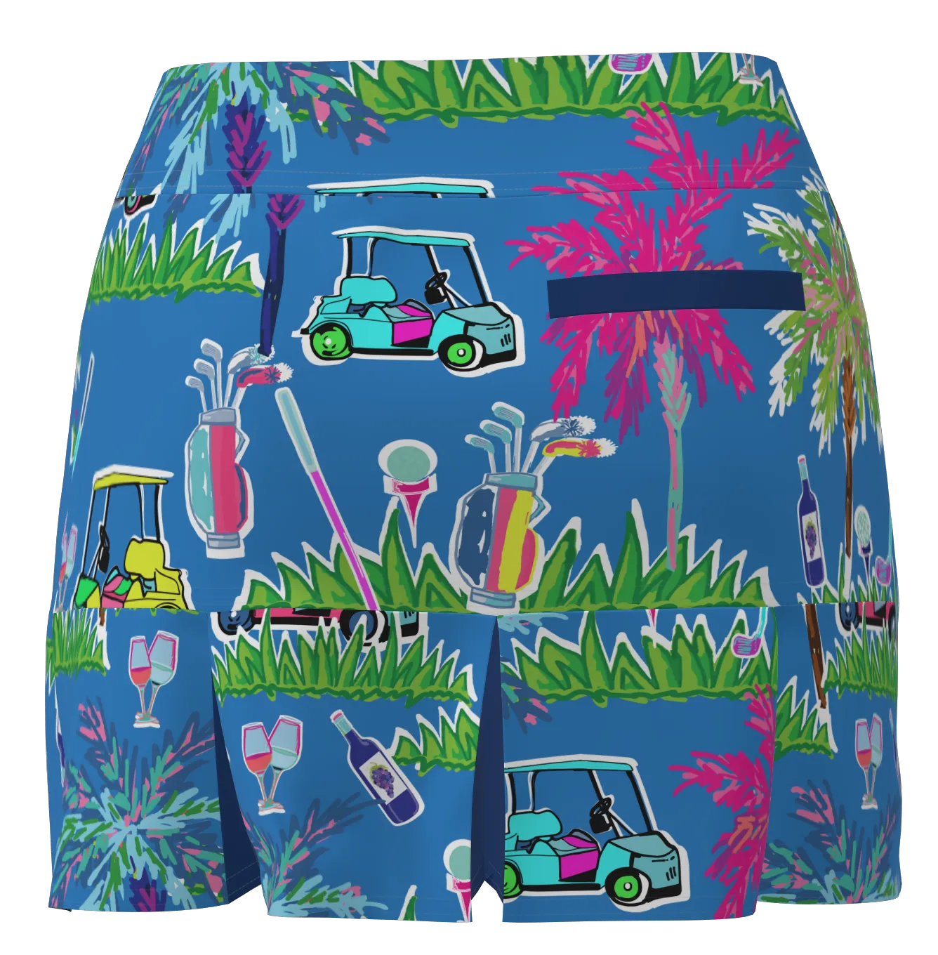 AB SPORT Women's Golf Cart Palm Trees Print Golf Skirt  BSKG05-GCPC