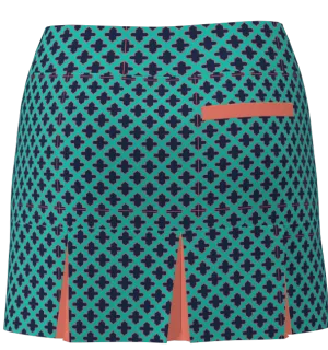 AB SPORT Women's Mosaic Print Back Pleat Golf Skirt - MOSN_COR