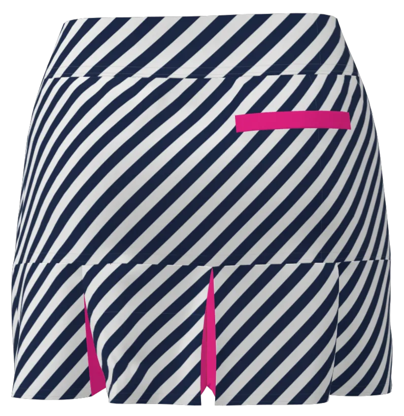 AB SPORT Women's Navy Cross Stripe Golf Skirt  BSKG05-NVCSP