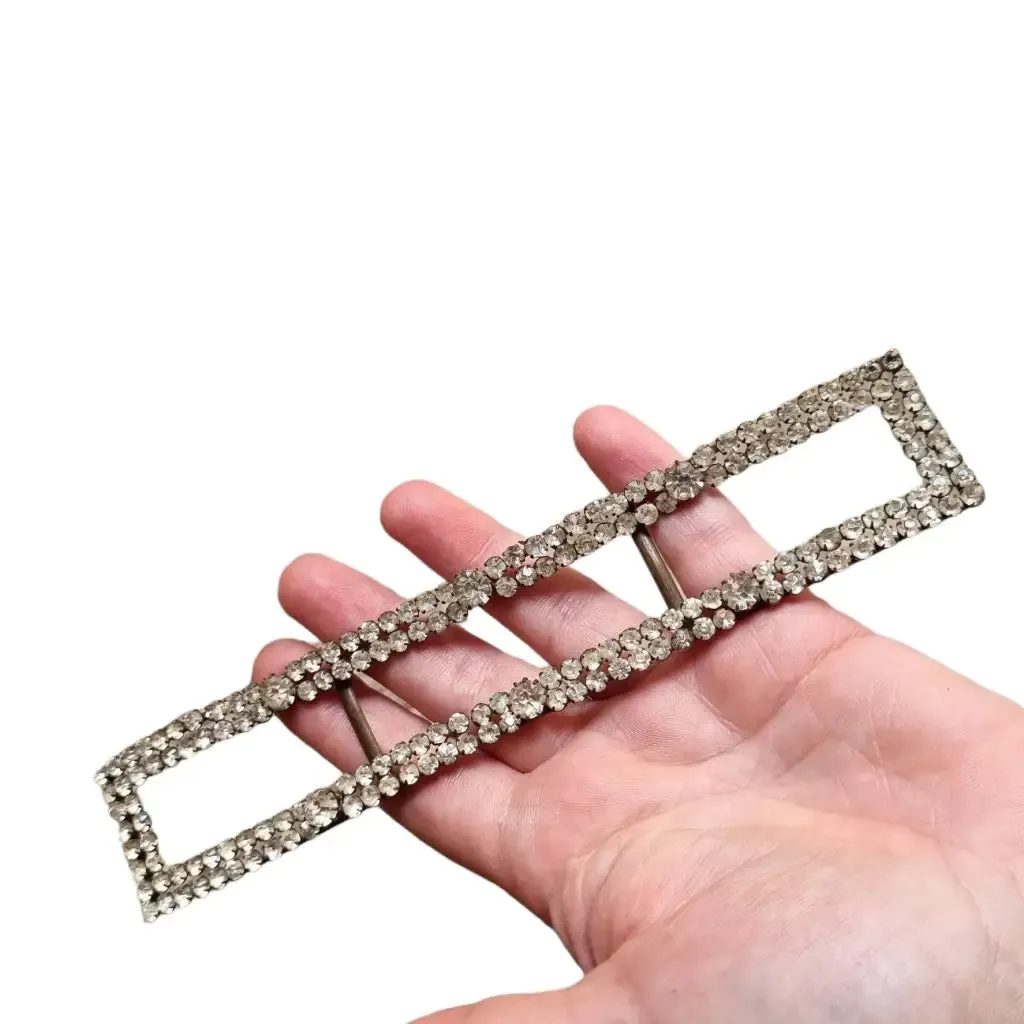 Art deco buckle, rhinestone buckles, crystal buckle, large buckle.