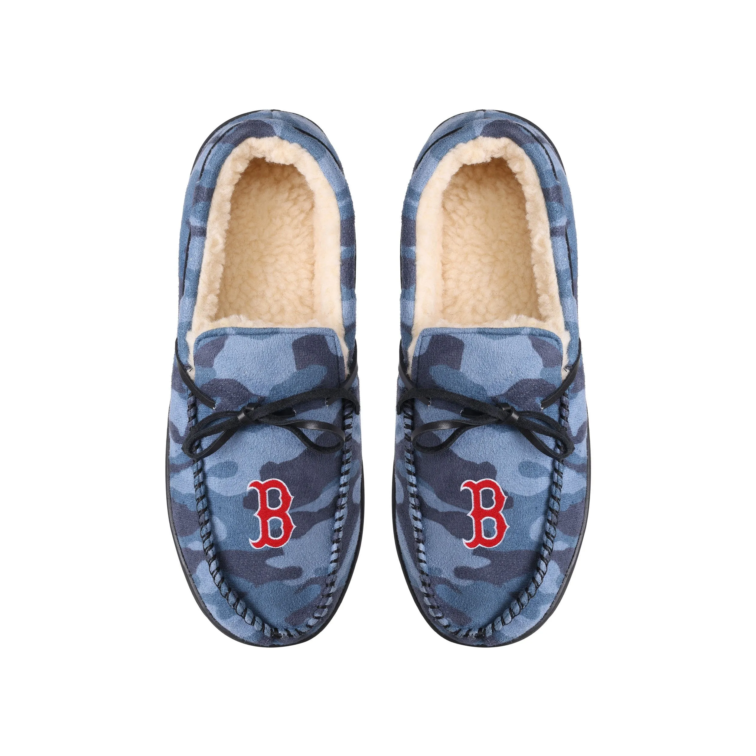 Boston Red Sox MLB Mens Printed Camo Moccasin Slippers