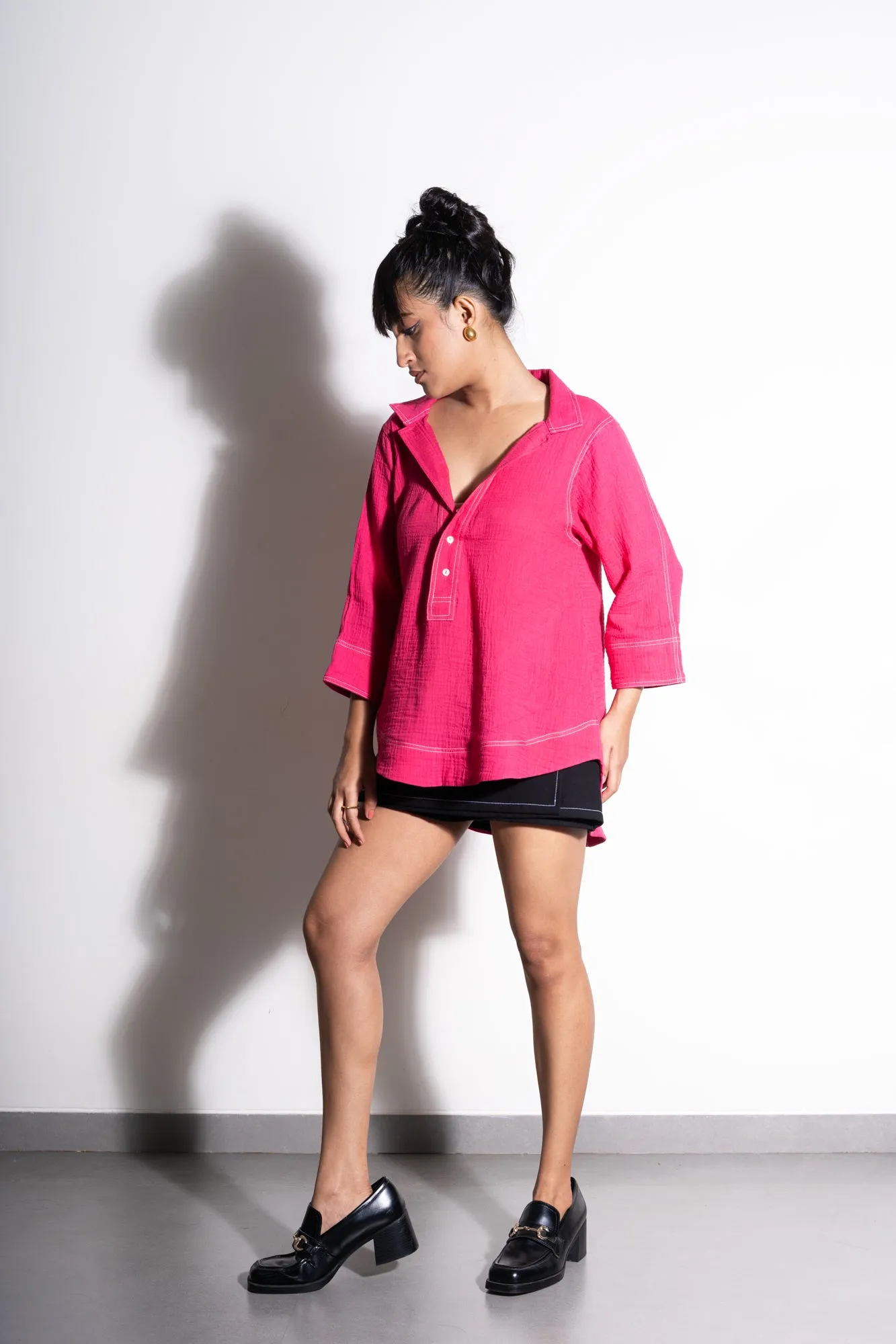 Bright Rose Shirt Top