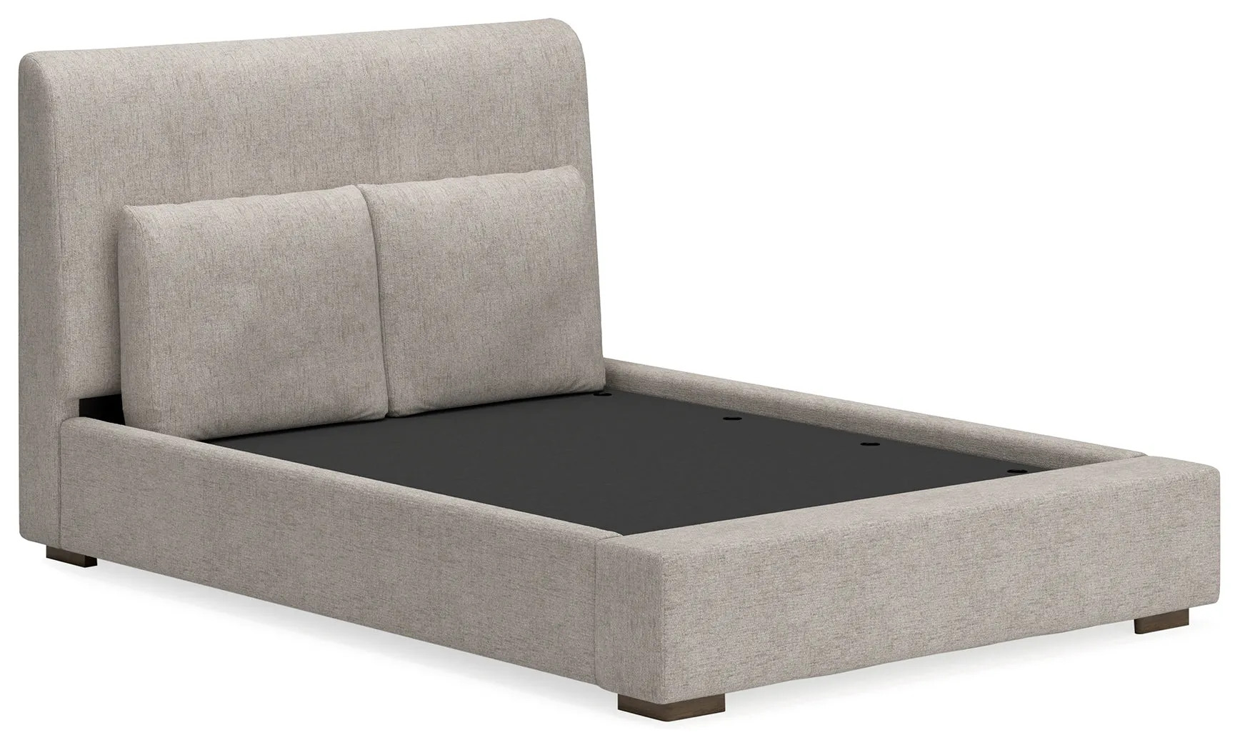 Cabalynn Queen Upholstered Bed with Chest and Nightstand in Light Brown