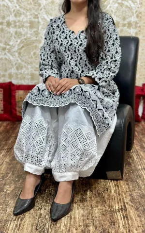 Classic Black Cotton Afghani Salwar Suit: Timeless Elegance and Comfort