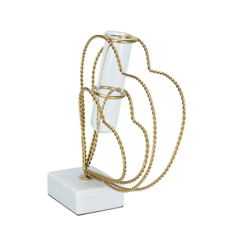 Crossed Hearts Planter - Gold