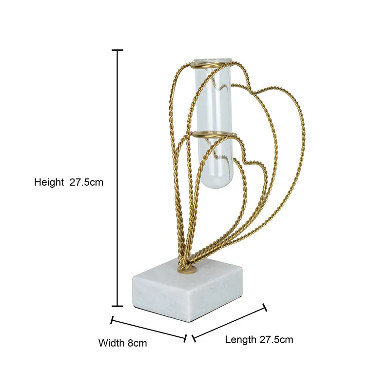 Crossed Hearts Planter - Gold