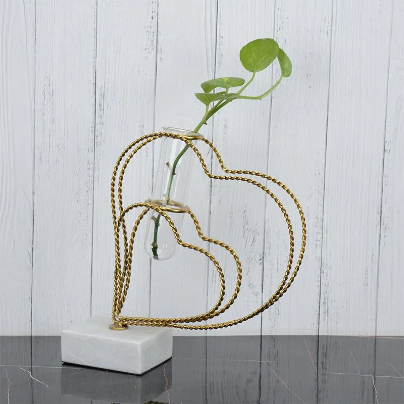 Crossed Hearts Planter - Gold