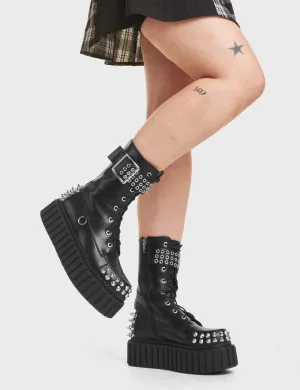 Crystal Clear Chunky Creeper Ankle Boots