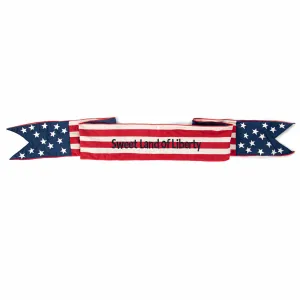 [D Stevens] 6" Canvas Stars and Stripes "Sweet Land of Liberty" Wreath Sash