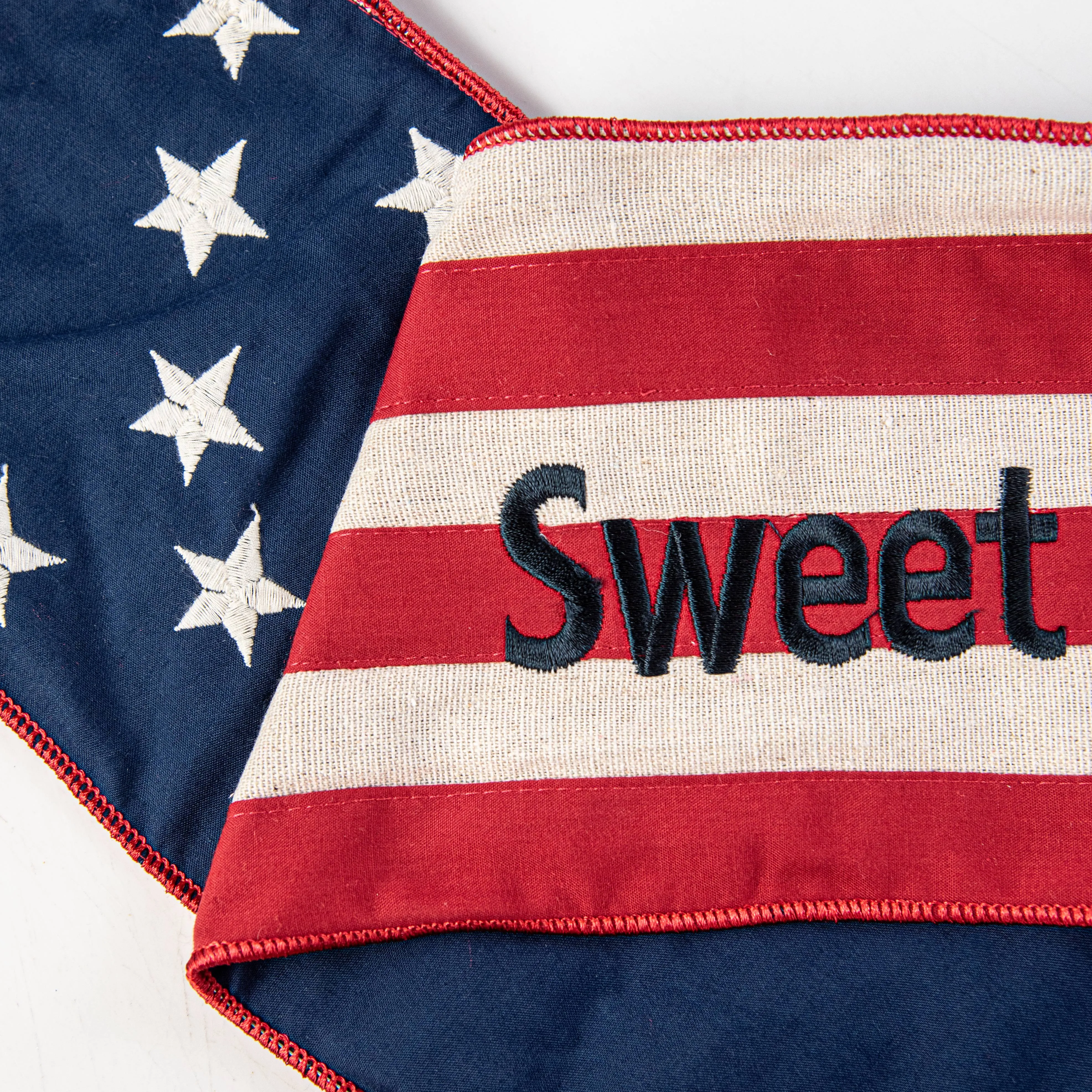 [D Stevens] 6" Canvas Stars and Stripes "Sweet Land of Liberty" Wreath Sash
