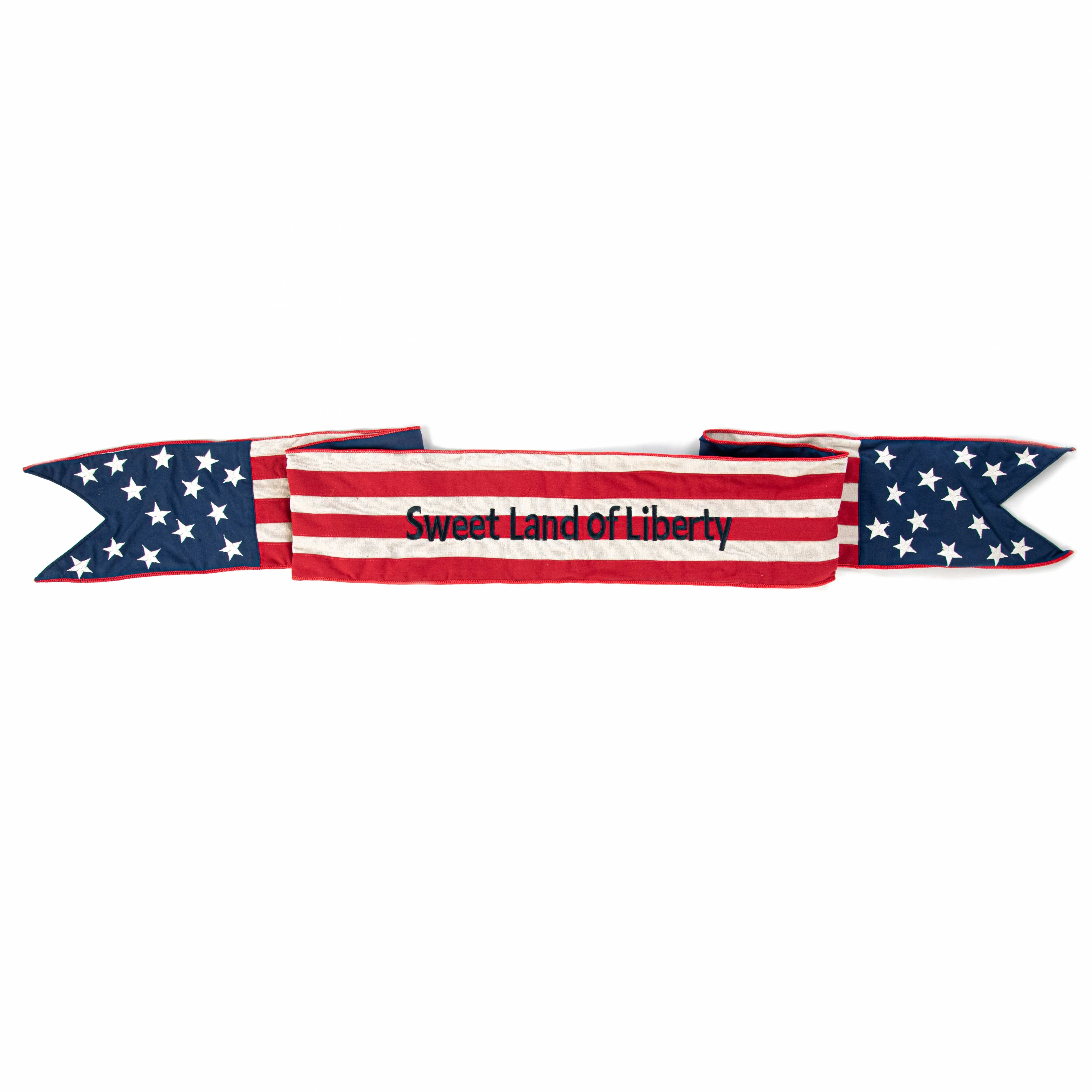 [D Stevens] 6" Canvas Stars and Stripes "Sweet Land of Liberty" Wreath Sash