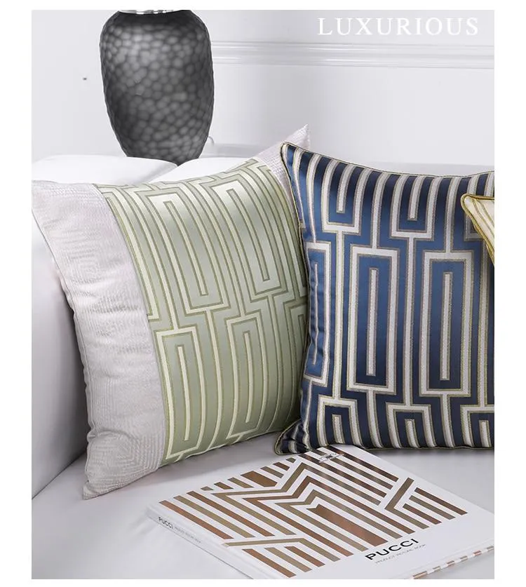 European  Geometric Cushion Cover