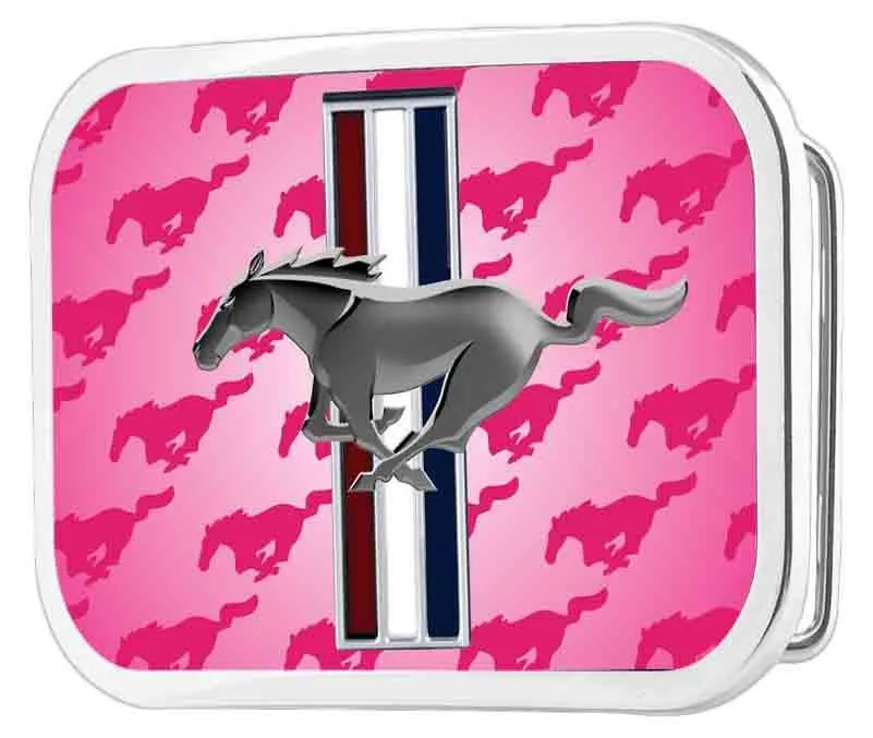 Ford Mustang w/Logo Framed FCG Pink - Chrome Rock Star Buckle