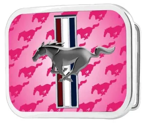 Ford Mustang w/Logo Framed FCG Pink - Chrome Rock Star Buckle