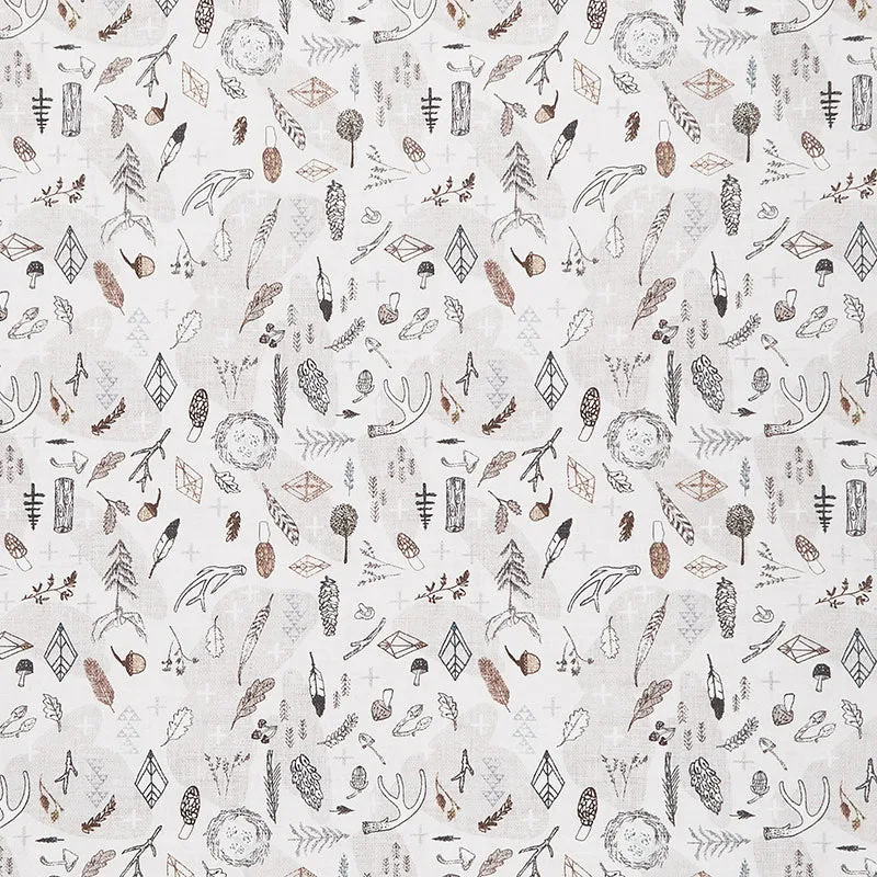 Forest Fable - Branches Taupe Multi Digitally Printed Yardage