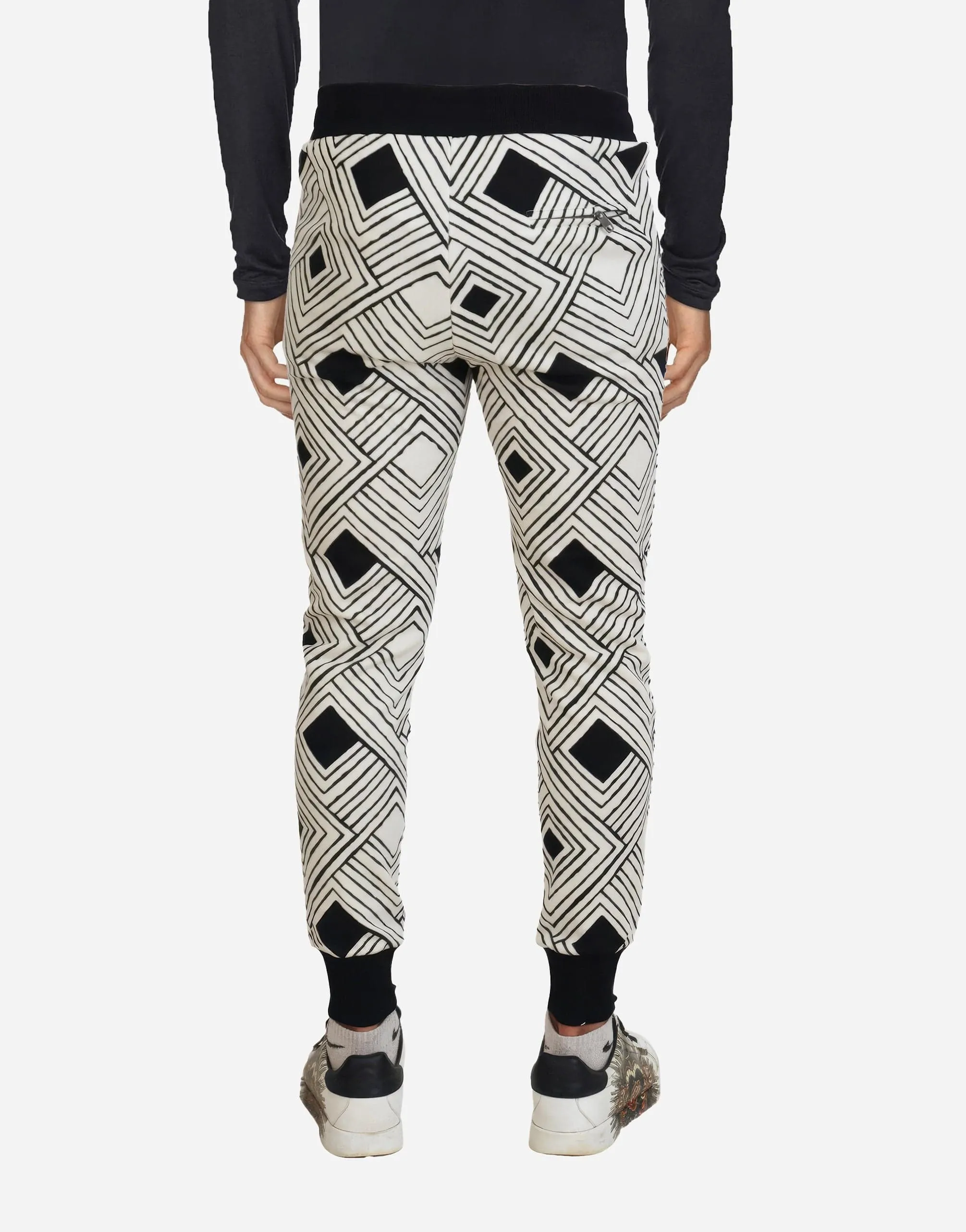 Geometric Print Cotton Jogging Pants