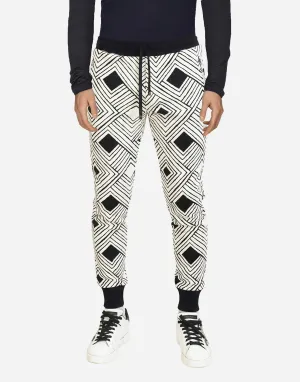 Geometric Print Cotton Jogging Pants