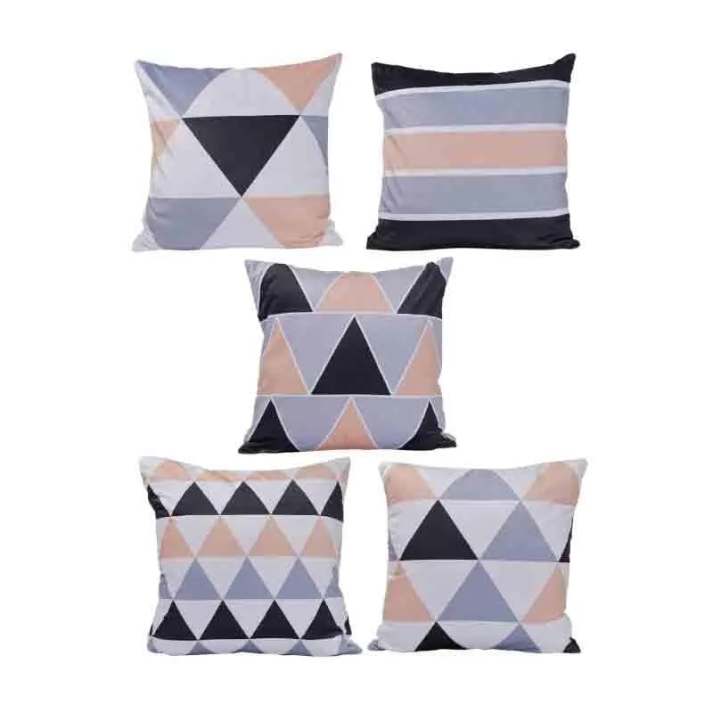 Geometric Squad Cushion Cover - Set Of Five