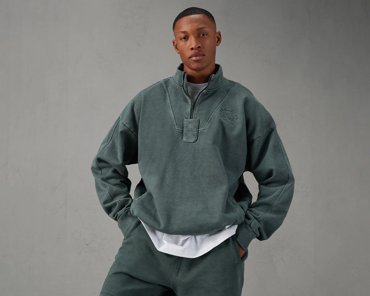 Gymshark Premium Legacy 1/4 Zip - Cargo Teal