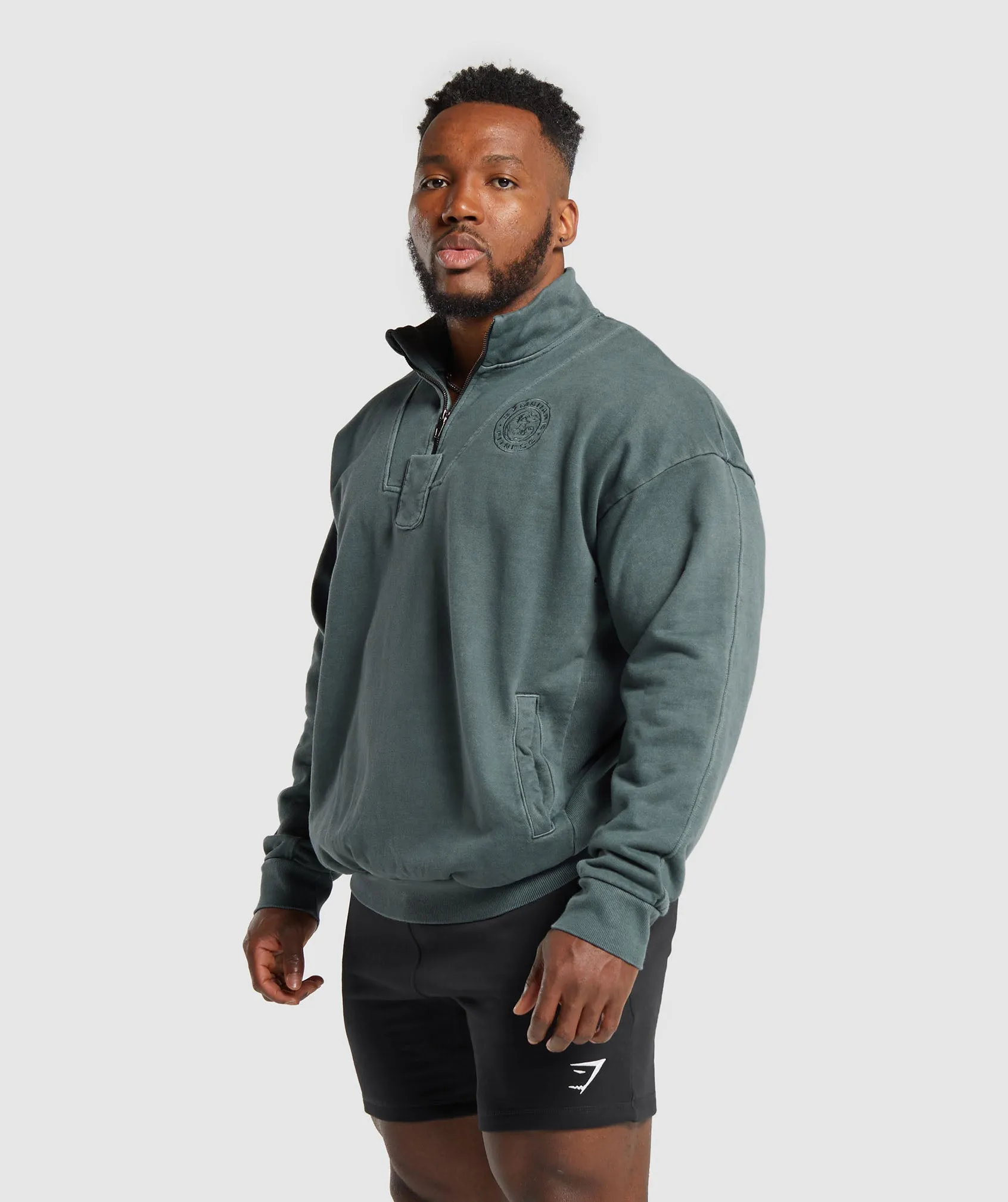 Gymshark Premium Legacy 1/4 Zip - Cargo Teal