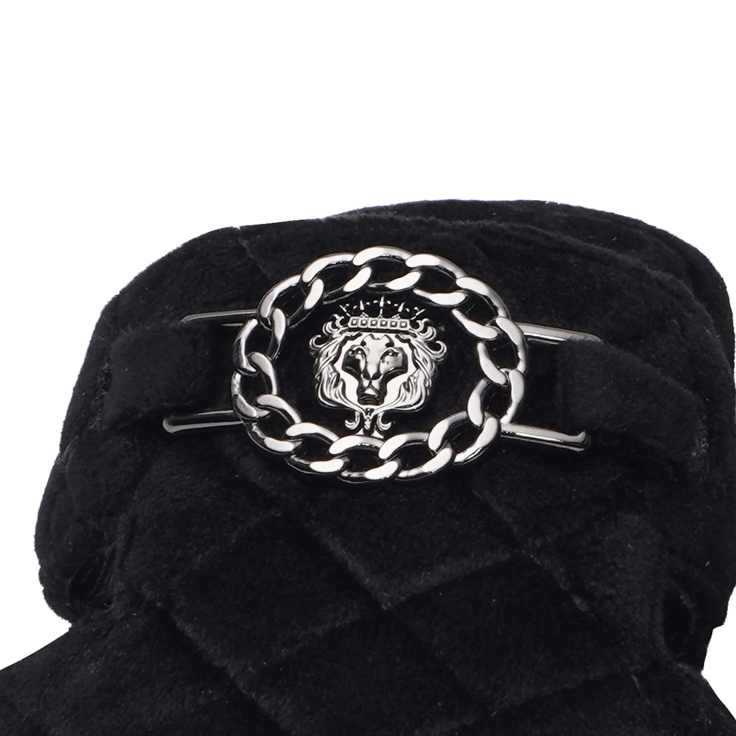 Italian Black Velvet Slipper with Diamond Stitched Broader Toe Strap