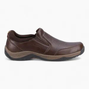 Men's Brown Leather Slip-On Shoes by Hush Puppies – Donald Comfort Fit