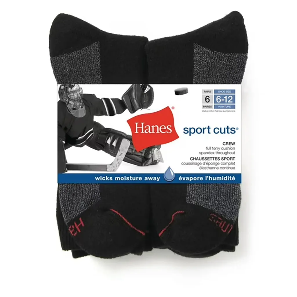 Men's Hanes Sport Crew Socks (6 Pack)