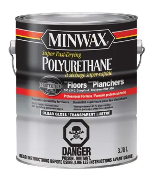 Minwax® Fast-Drying Polyurethane, Gloss, Clear, 3.78 L
