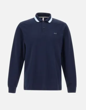 Navy Blue Cotton Polo Shirt