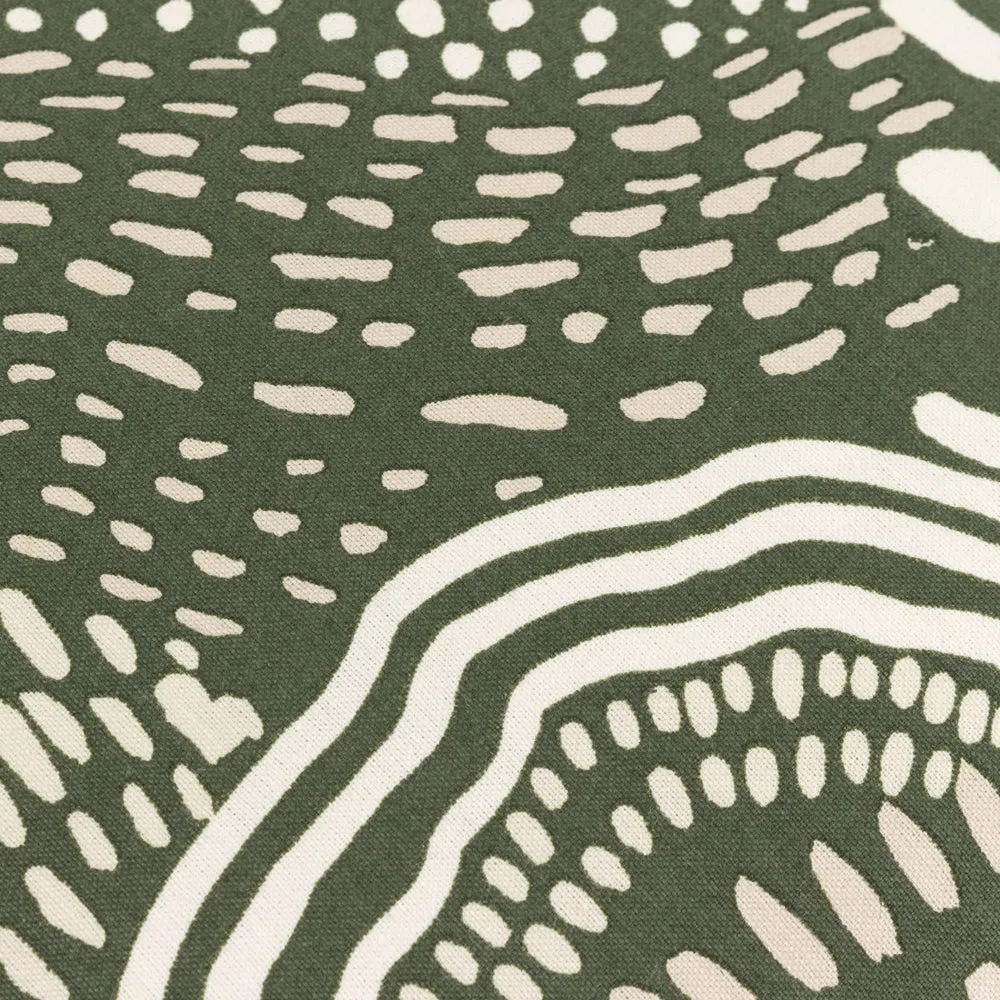 Nola Abstract Piped Cushion Olive