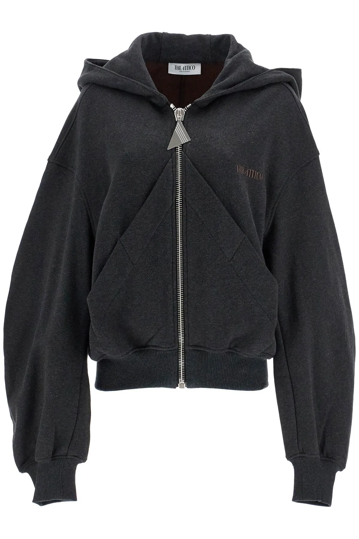 Oversized Black Gradient Zip Hoodie