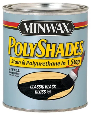 Polyshades Wood Stain Finish HALF PINT - GLOSS - CLASSIC BLACK