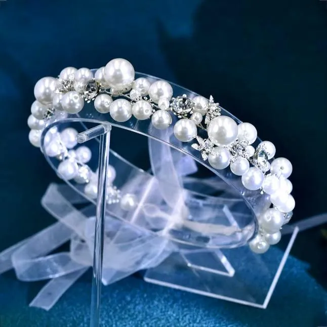 "Saga" - Pearl and Crystal Bridal Headband