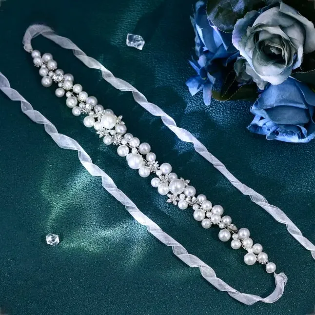 "Saga" - Pearl and Crystal Bridal Headband