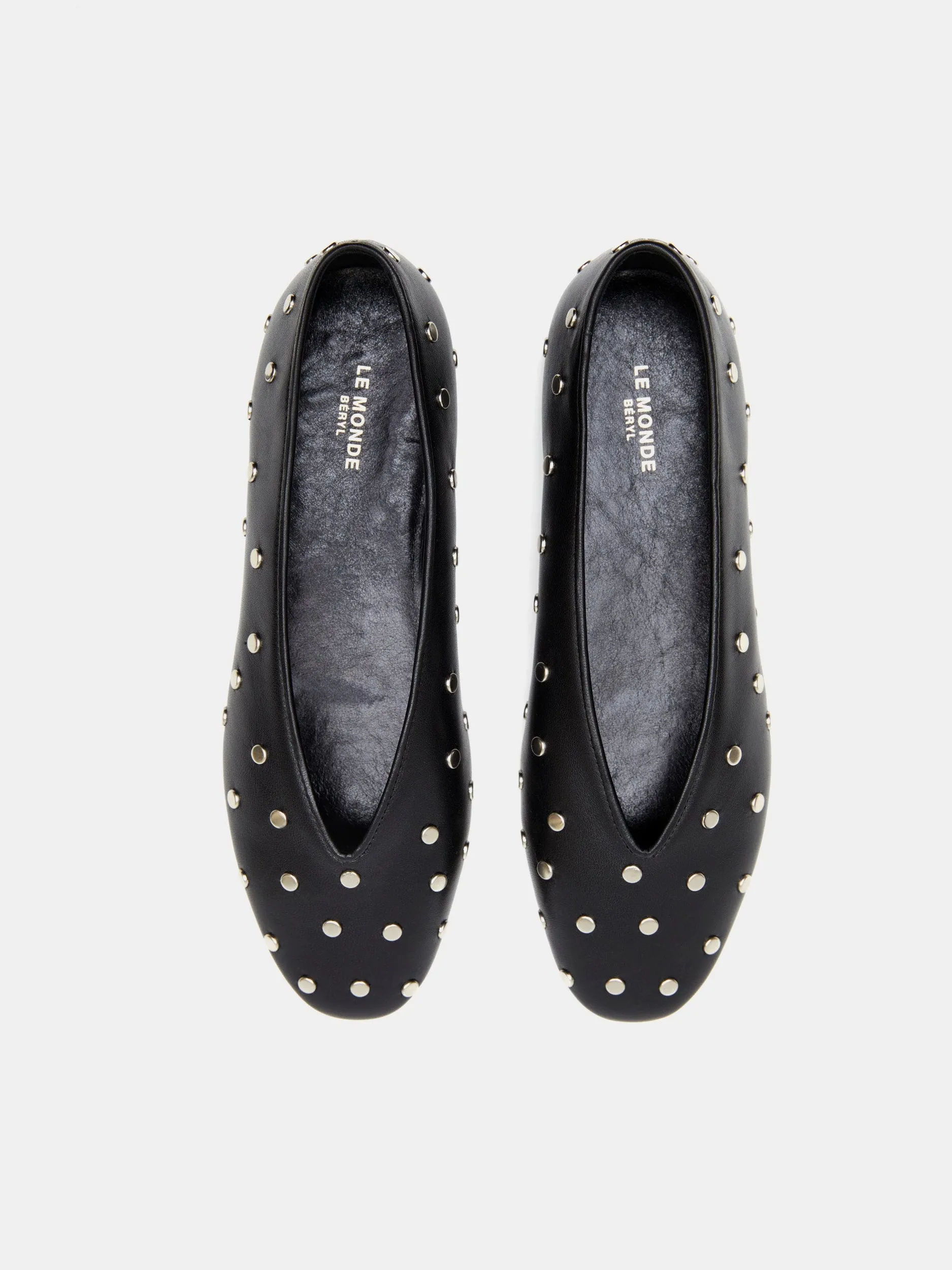 Regency Slipper / Studded Black Leather