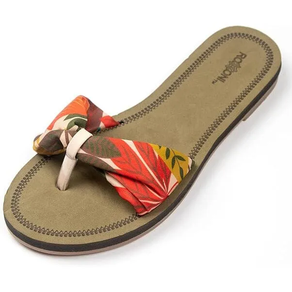 Roxoni Floral Lace Strap Slippers for Women