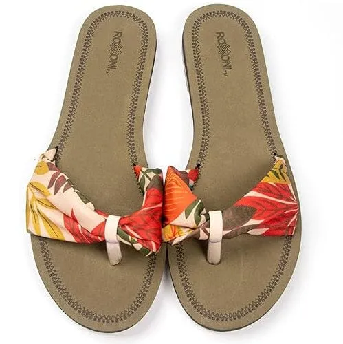 Roxoni Floral Lace Strap Slippers for Women