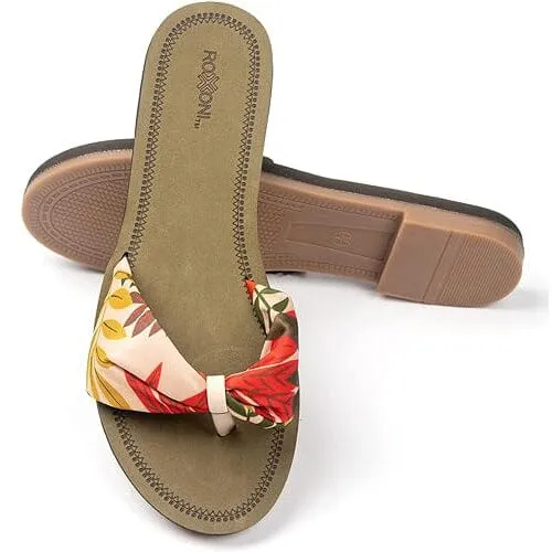 Roxoni Floral Lace Strap Slippers for Women