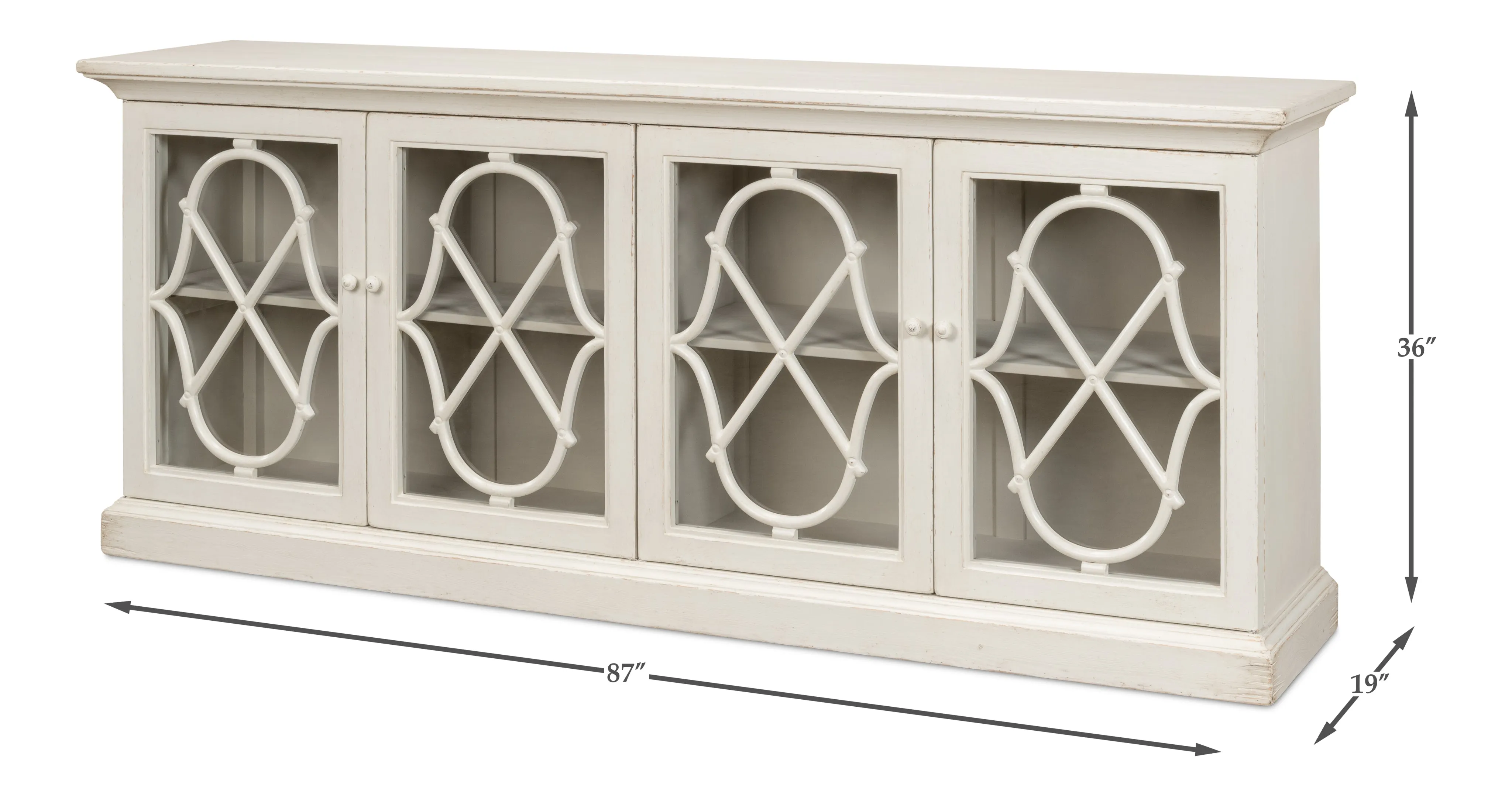 Sarreid - Sonya Sideboard  Antique White - White - Transitional