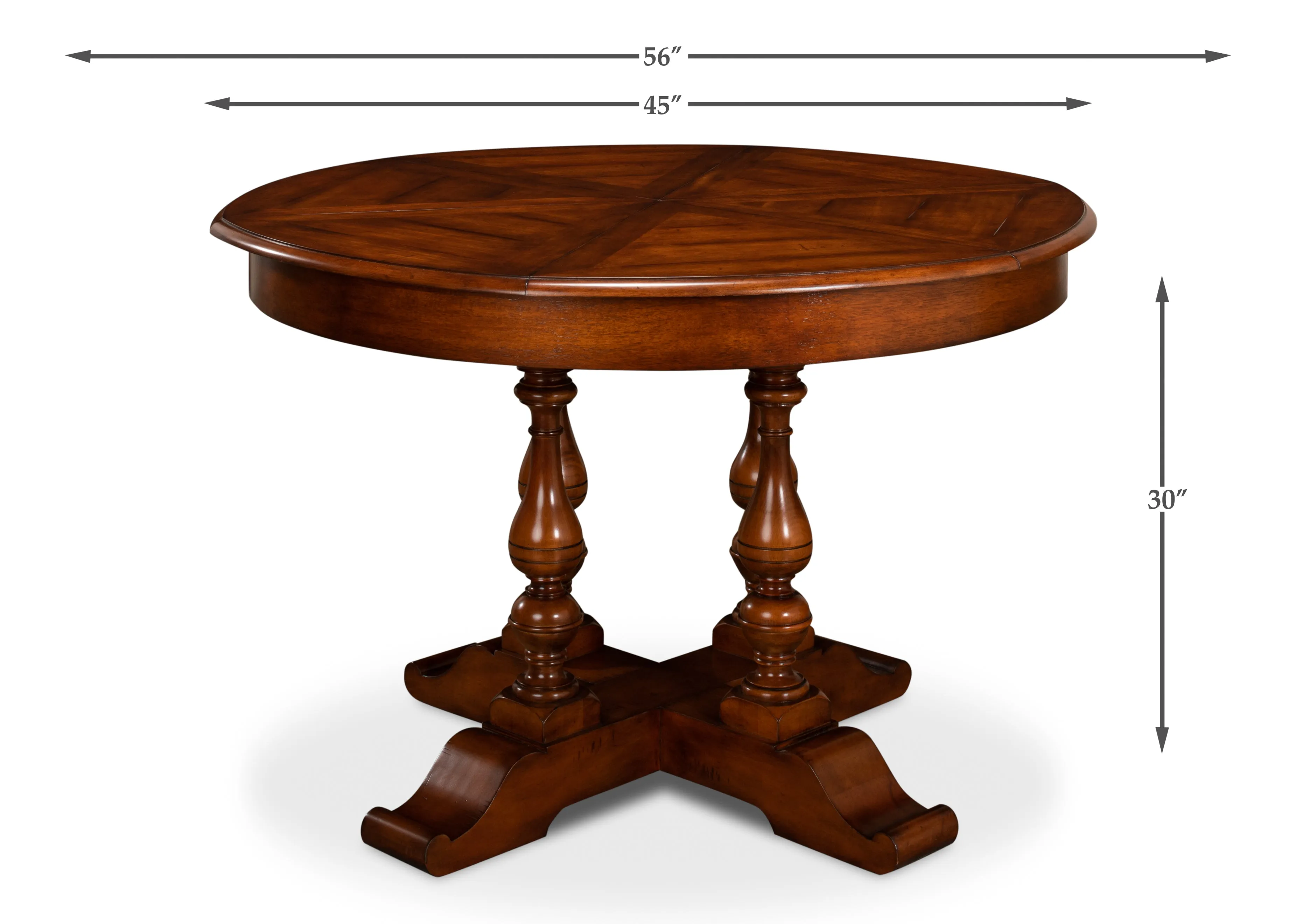 Sarreid - Walnut Jupe Dining Table  Small - Brown - Traditional