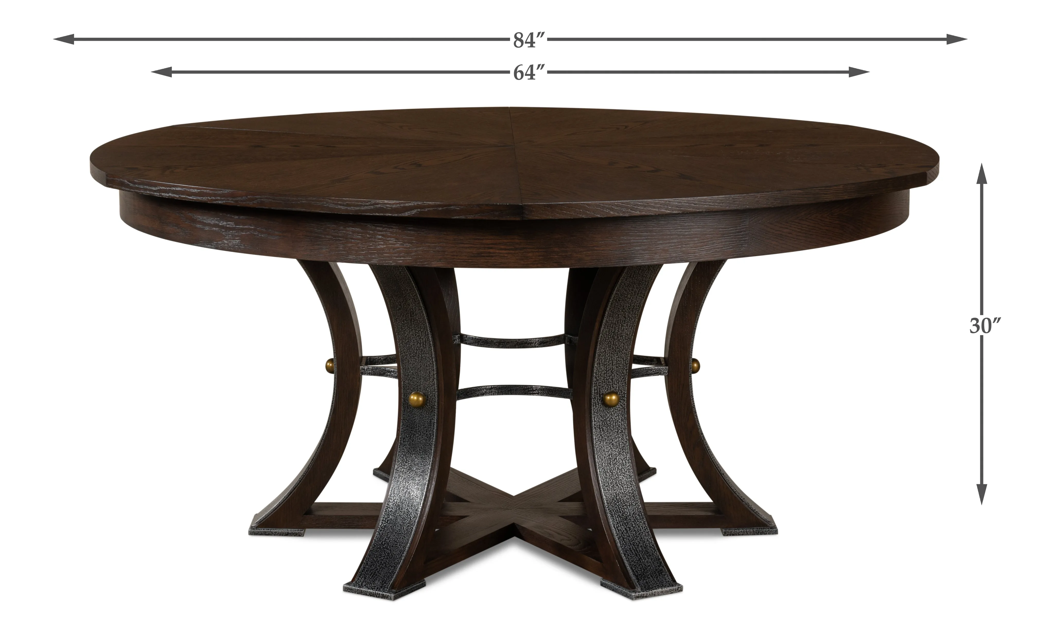 Sarreid - Walnut Jupe Dining Table  Small - Brown - Traditional