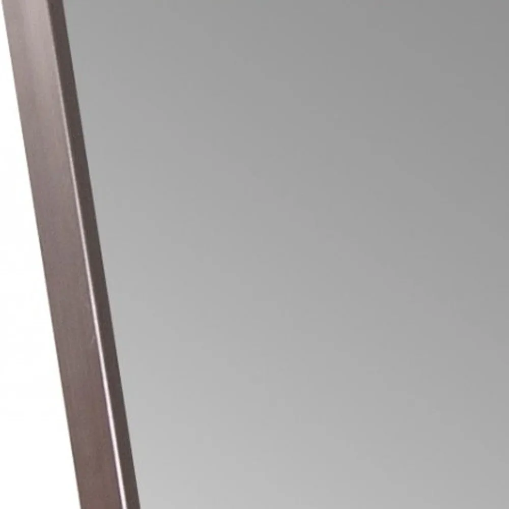 Sleek Brushed Brass Rectangular Full Length Standing Mirror | 19"x35"