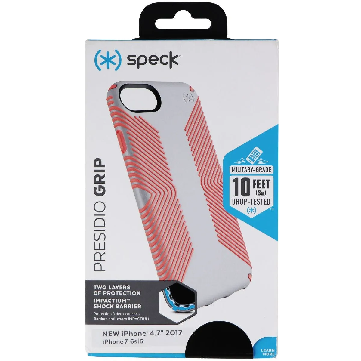 Speck Presidio Grip Hard Case for Apple iPhone SE (2nd Gen) & 8/7/6s - Gray/Pink
