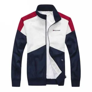 Tommy Hilfiger Navy Blue Front Design White And Red Tracksuit