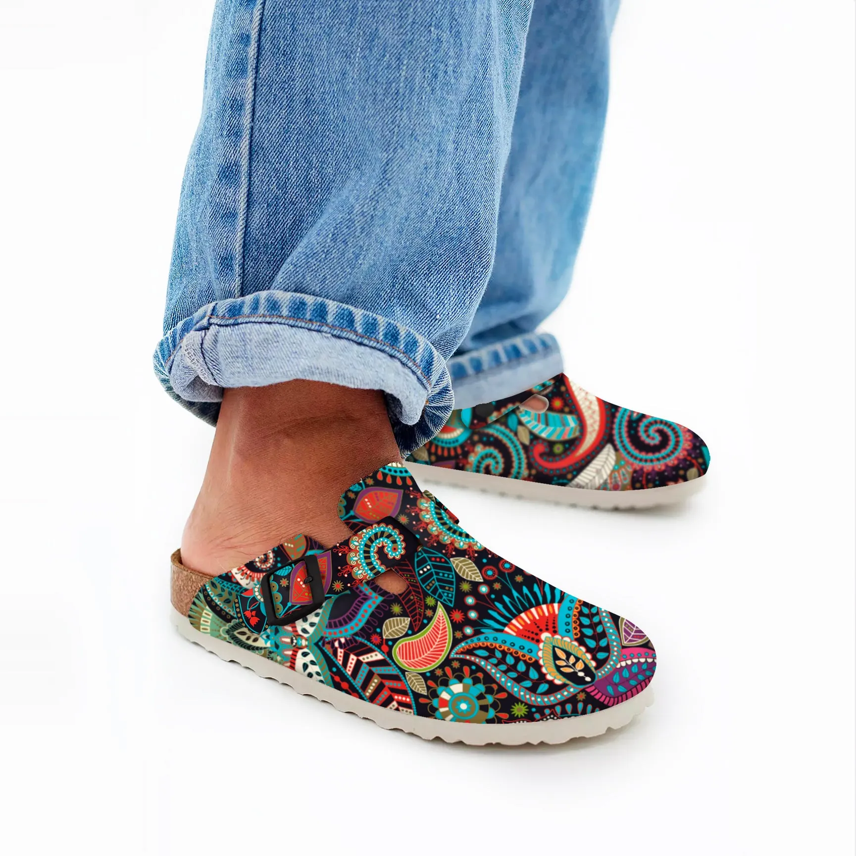 Yiume Footwear Women’s Clogs Adjustable Buckle Slip on Footbed Slippers
