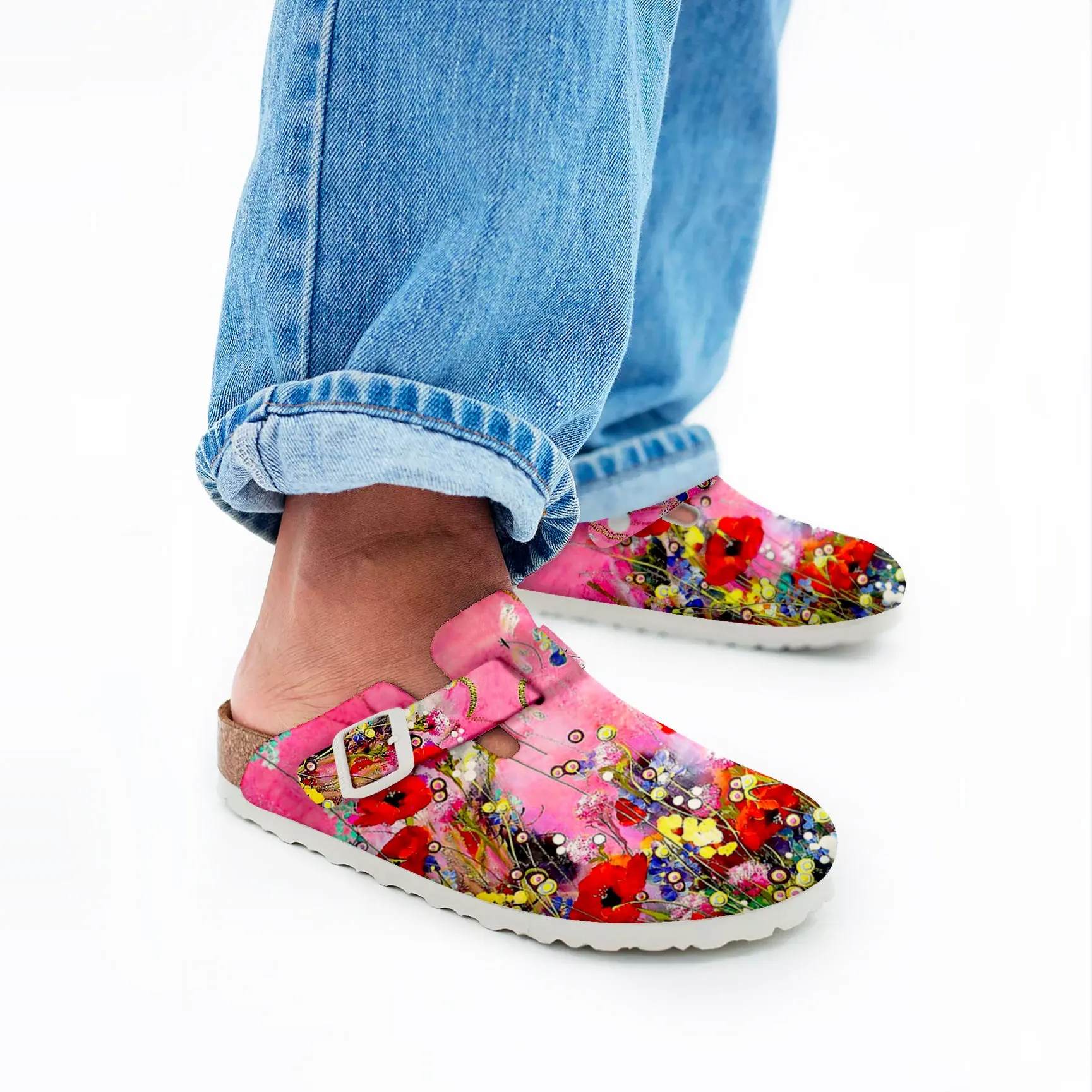 Yiume Footwear Women’s  Clogs Adjustable Buckle Slip on Footbed Slippers
